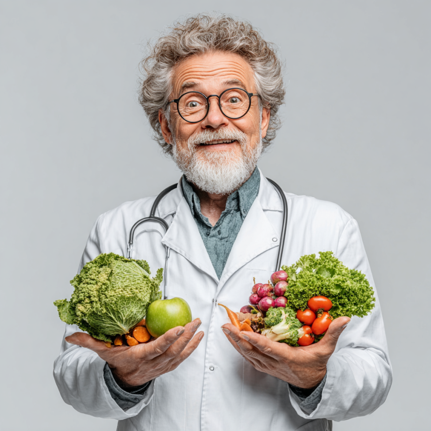 Aktív érett korú ember egészséges étellel